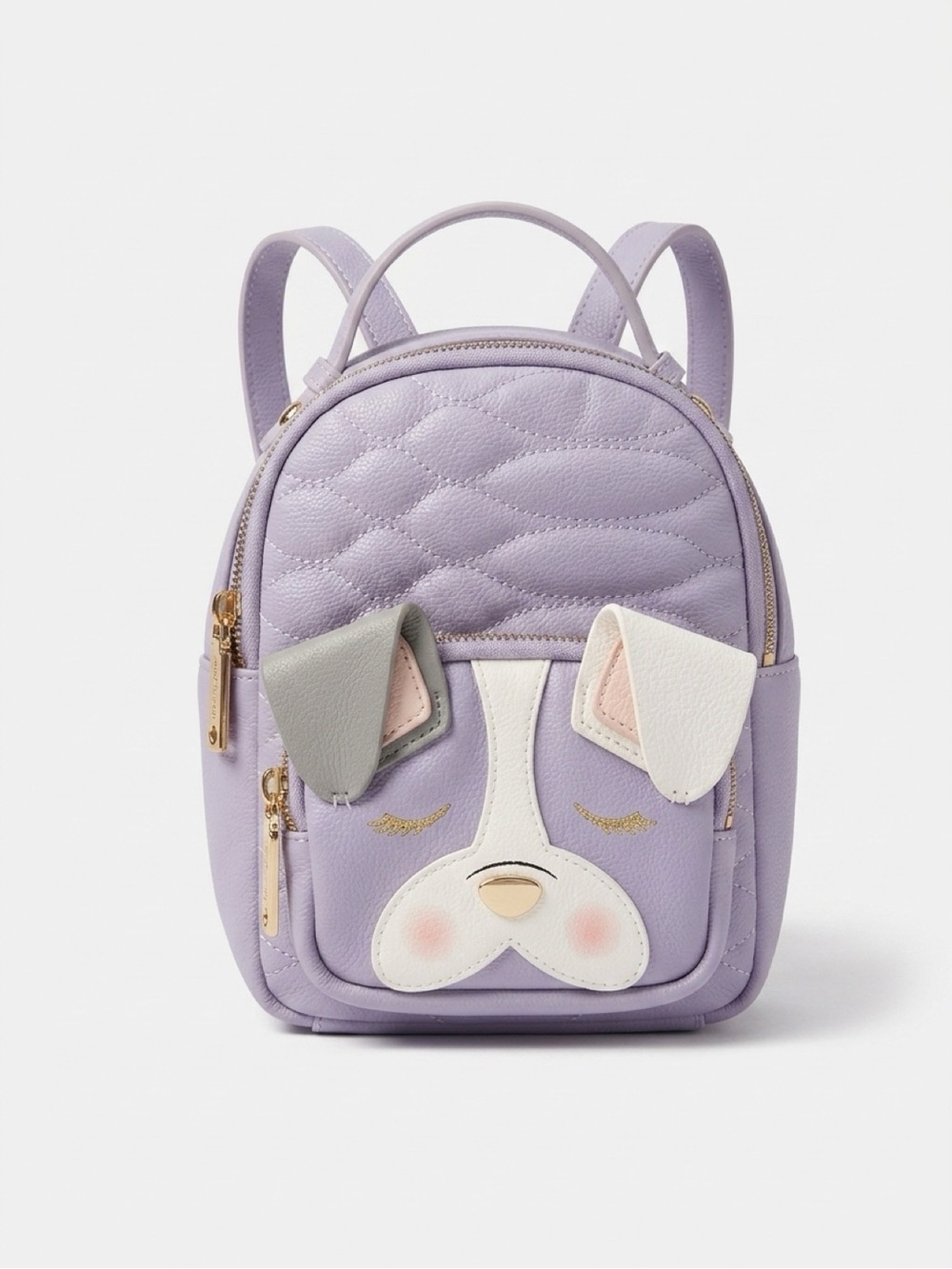 Betsey Johnson Lilac Quilted Puppy Applique Mini Backpack